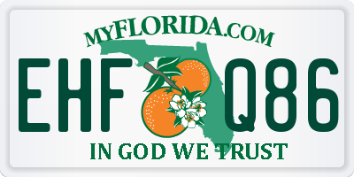FL license plate EHFQ86