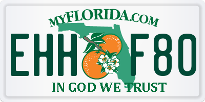 FL license plate EHHF80