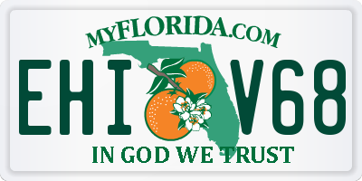FL license plate EHIV68