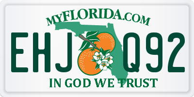 FL license plate EHJQ92
