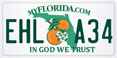 FL license plate EHLA34