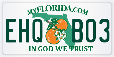 FL license plate EHQB03
