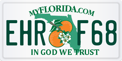 FL license plate EHRF68
