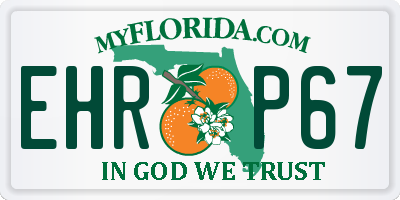 FL license plate EHRP67
