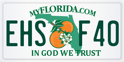 FL license plate EHSF40