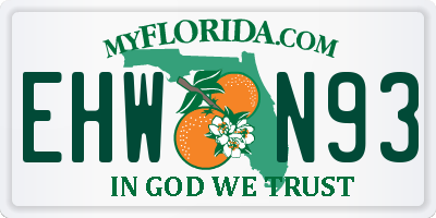 FL license plate EHWN93