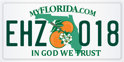 FL license plate EHZO18