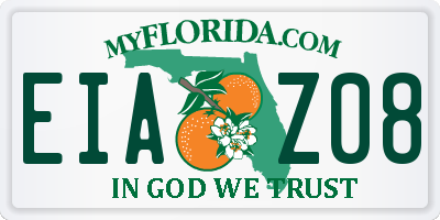 FL license plate EIAZ08