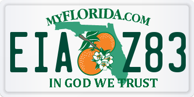 FL license plate EIAZ83