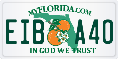 FL license plate EIBA40