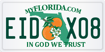 FL license plate EIDX08
