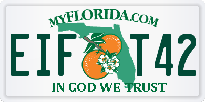 FL license plate EIFT42