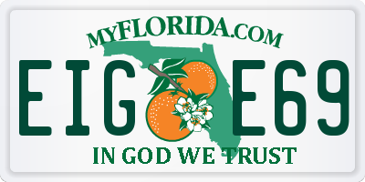 FL license plate EIGE69