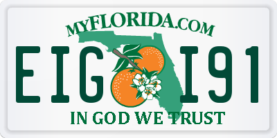 FL license plate EIGI91