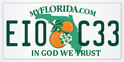 FL license plate EIOC33