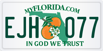 FL license plate EJHO77