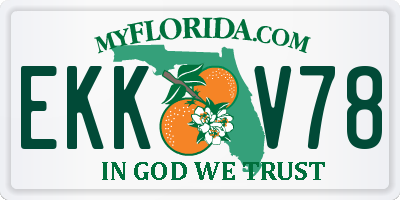 FL license plate EKKV78