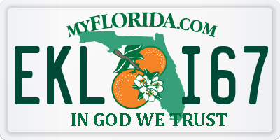 FL license plate EKLI67
