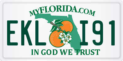 FL license plate EKLI91