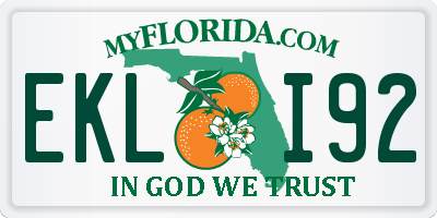 FL license plate EKLI92