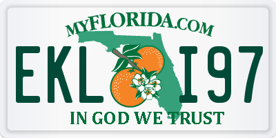 FL license plate EKLI97