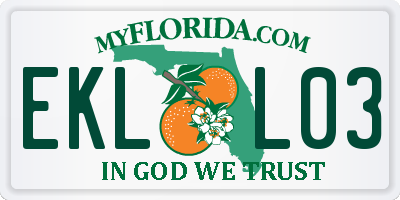FL license plate EKLL03