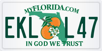 FL license plate EKLL47