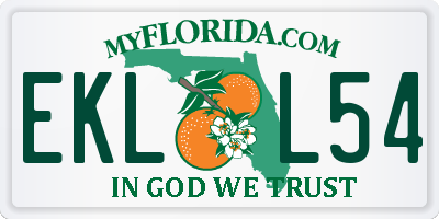 FL license plate EKLL54