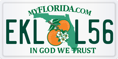 FL license plate EKLL56