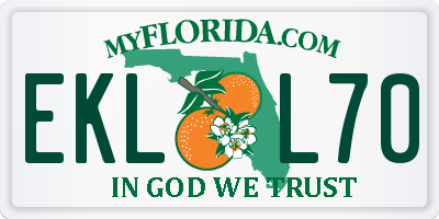 FL license plate EKLL70