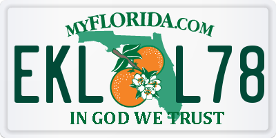 FL license plate EKLL78