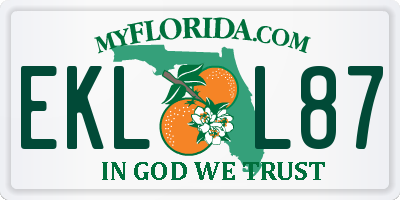 FL license plate EKLL87