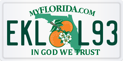 FL license plate EKLL93