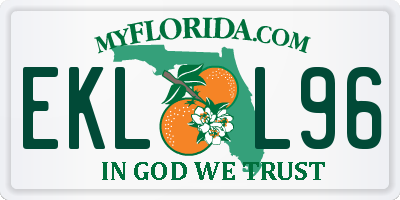 FL license plate EKLL96