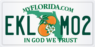 FL license plate EKLM02