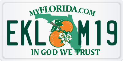 FL license plate EKLM19