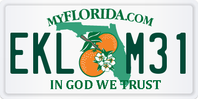 FL license plate EKLM31