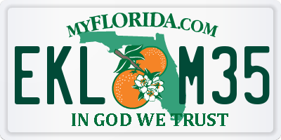 FL license plate EKLM35