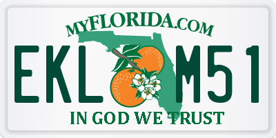 FL license plate EKLM51