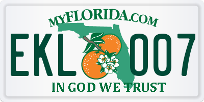 FL license plate EKLO07