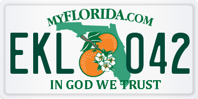FL license plate EKLO42