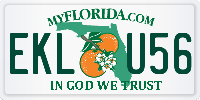 FL license plate EKLU56