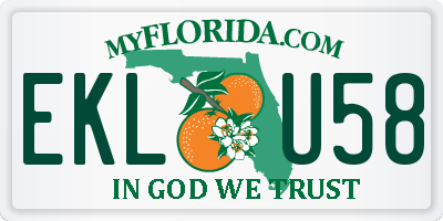 FL license plate EKLU58