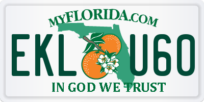 FL license plate EKLU60