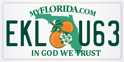 FL license plate EKLU63