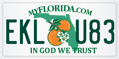 FL license plate EKLU83