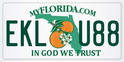 FL license plate EKLU88