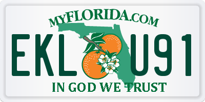 FL license plate EKLU91
