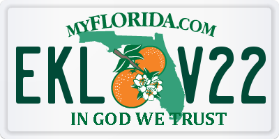 FL license plate EKLV22