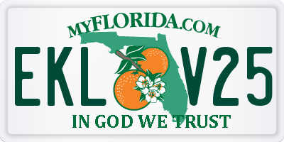 FL license plate EKLV25
